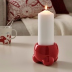 ВИНТЕРФЕСТ Подсвечник для формовой свечи, красный, 9 см