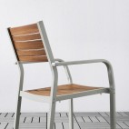 ШЭЛЛАНД садовое кресло, светло-серый, светло-коричневый