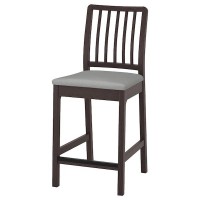 EKEDALEN барный стул, темно-коричневый / светло-серый на носу