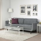 SKULTORP 3-х местный диван, черный / белый / черный