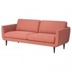 SKULTORP 3-местный диван, светло-коричнево-розовый / черный