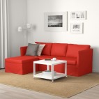 BRÅTHULT 3-х местный угловой диван, висль красный / оранжевый