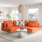 SÖDERHAMN 3-х местный угловой диван, темно-оранжевый