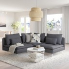 SÖDERHAMN 3-местный угловой диван, бронзовый, средний серый