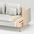 SÖDERHAMN 3-местный угловой диван, бронзовый, средний серый