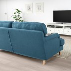 STOCKSUND 3-местный диван, юнген синий / светло-коричневый / дерево