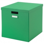 ТЬЕНА Коробка с крышкой, зеленый
