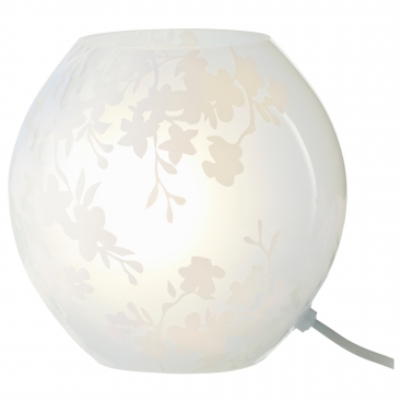 КНУББИГ лампа настольная белая с цветами вишни