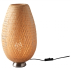 БОЙА Лампа настольная, никелированный, бамбук ротанг